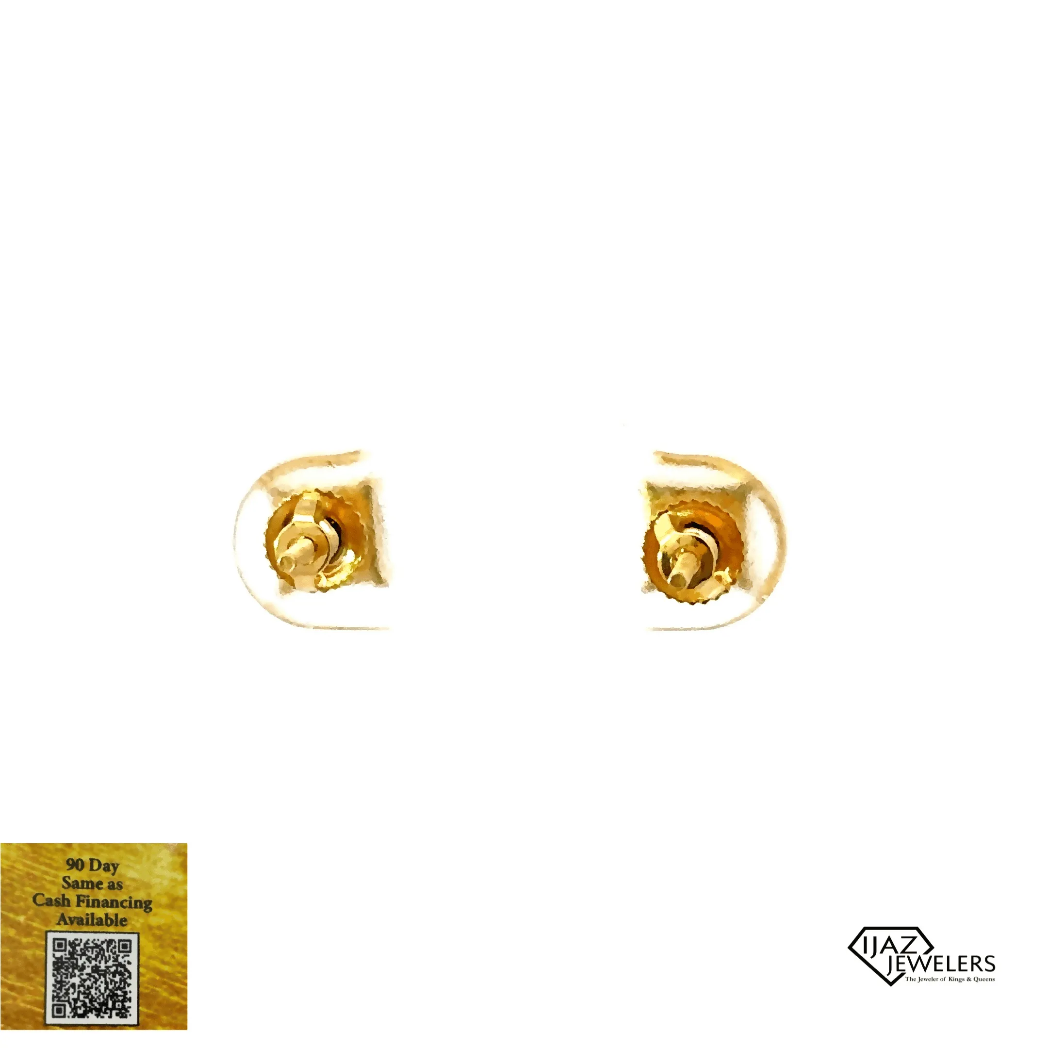 10K Gold Small Square Diamond Stud Earrings