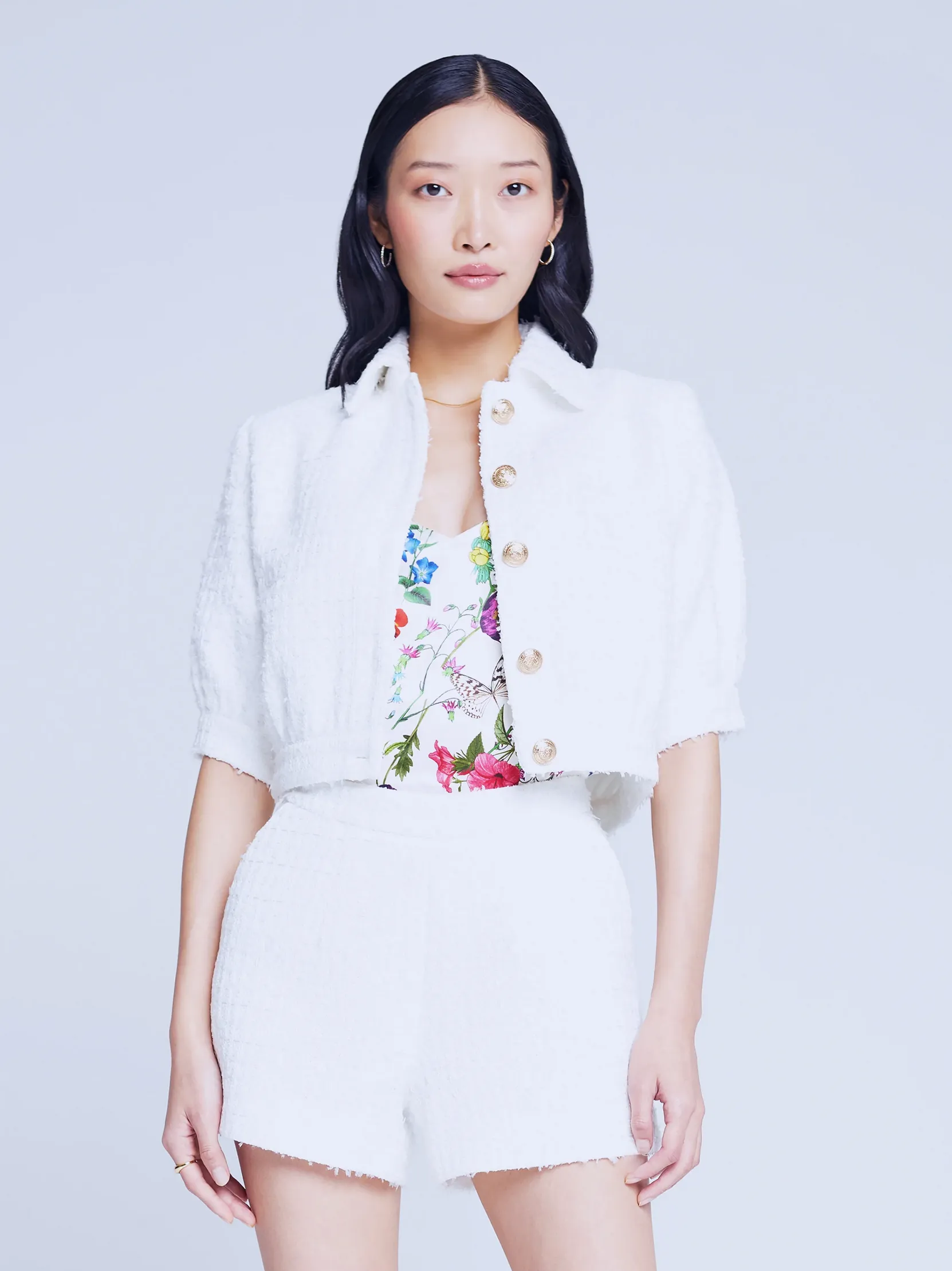 1687QKMw L'Agence Cove Crop Short Sleeve Jacket