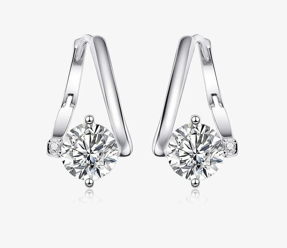 2 Carat Moissanite 925 Sterling Silver Earrings