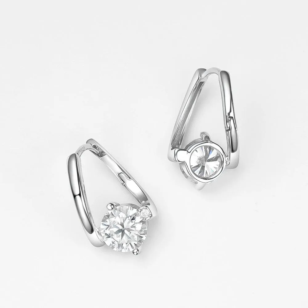 2 Carat Moissanite 925 Sterling Silver Earrings