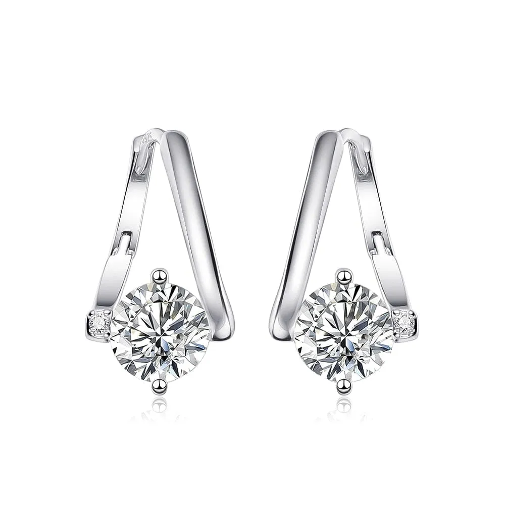 2 Carat Moissanite 925 Sterling Silver Earrings