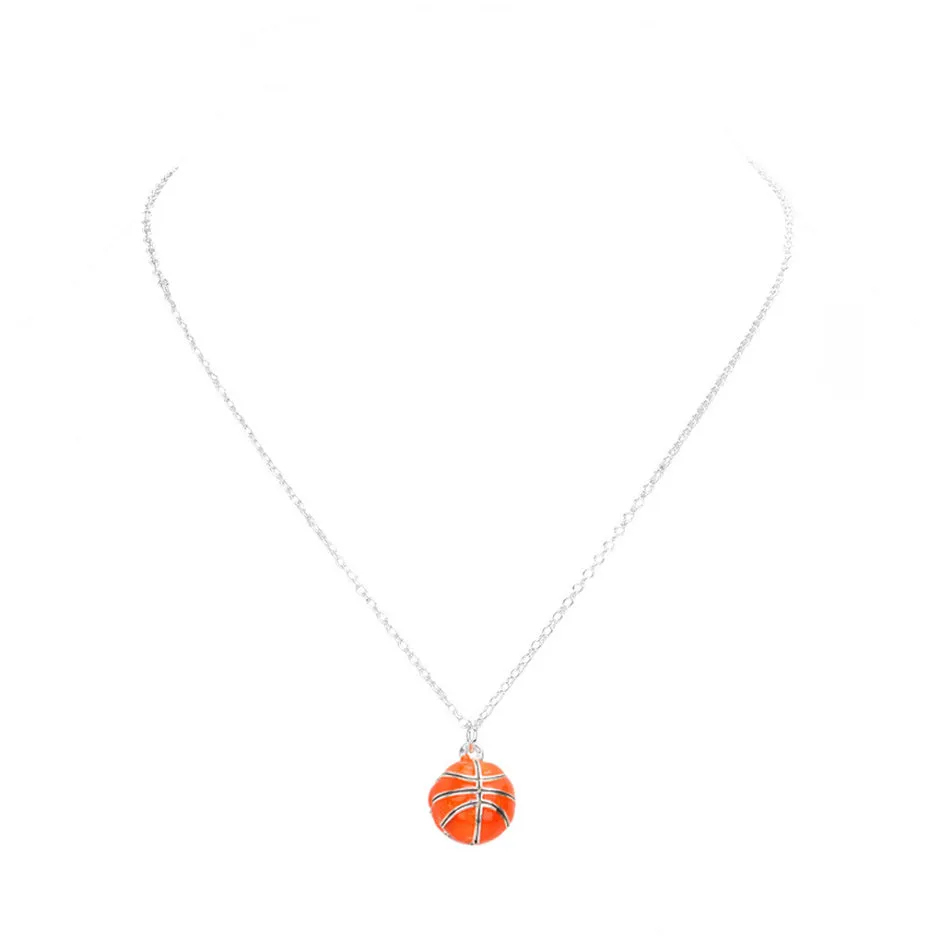 3D Basketball Pendant Necklace