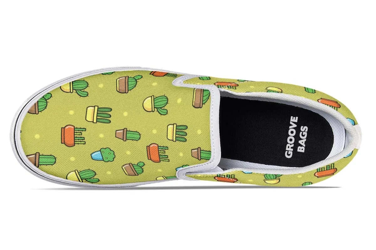 8 Bit Potted Plants Slip-On Shoes