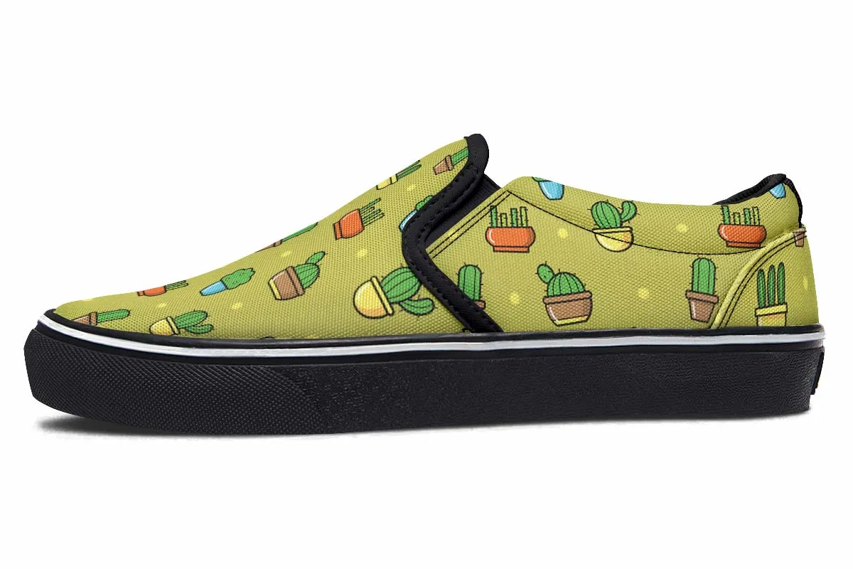 8 Bit Potted Plants Slip-On Shoes