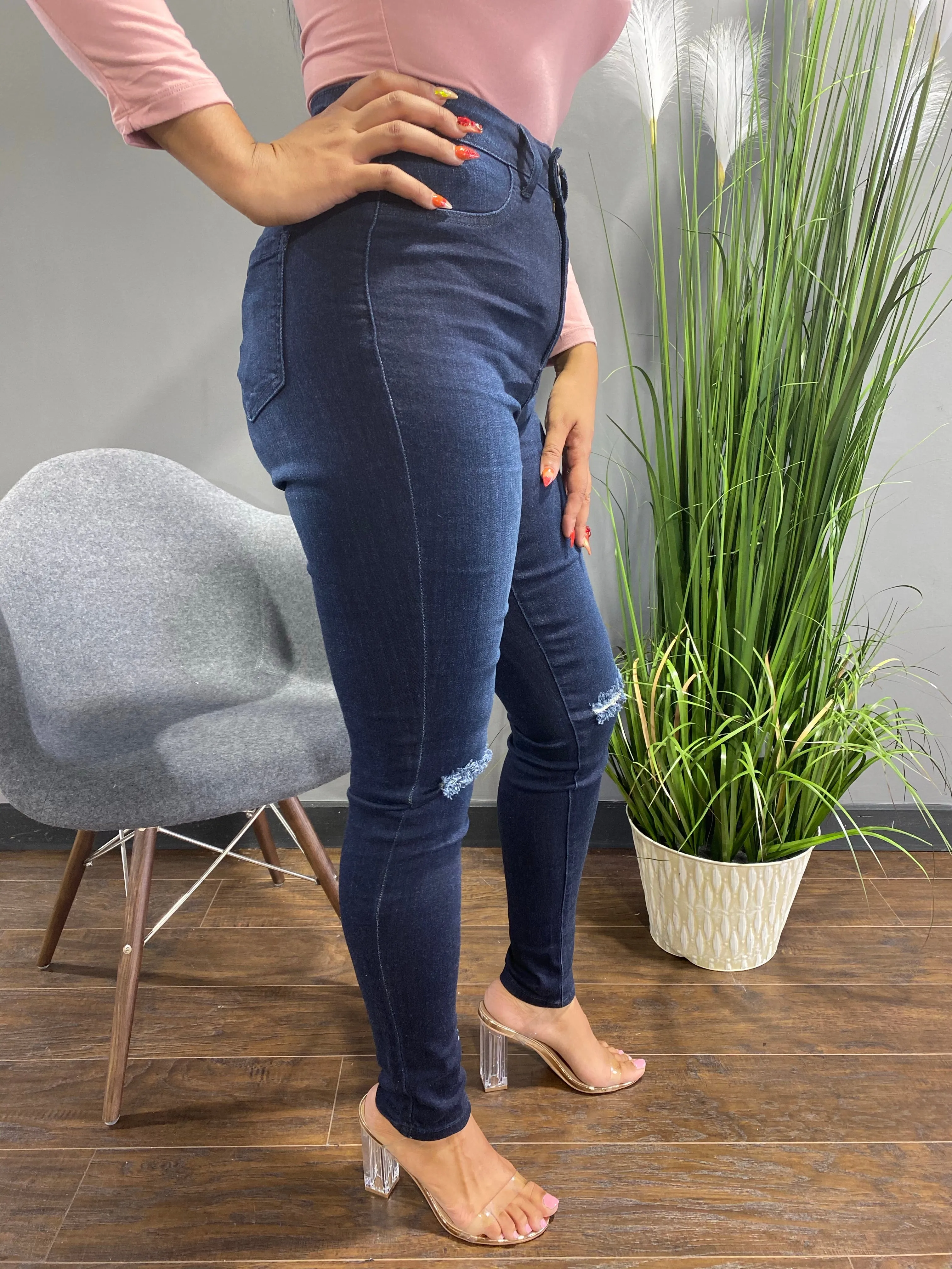 Aphrodite High Rise Skinny Jeans (Dark Blue) AP4443