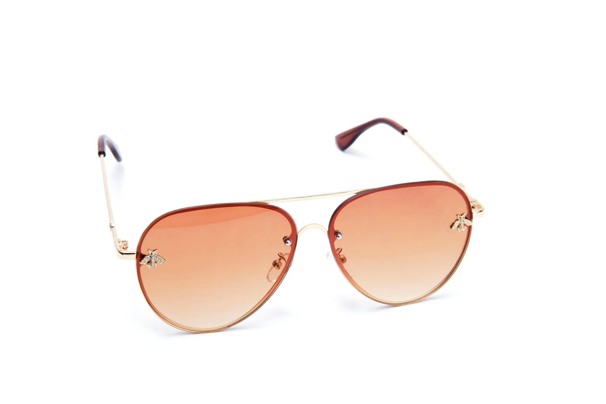 Aviator Shades - Brown/Gold Bee