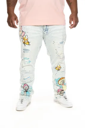 Big And Tall Mushroom  Fashion Jeans - Plaster Blue