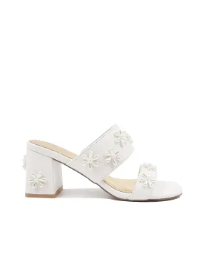 BLOOM MULES -  PEARL FLOWER IVORY BRIDAL SHOES