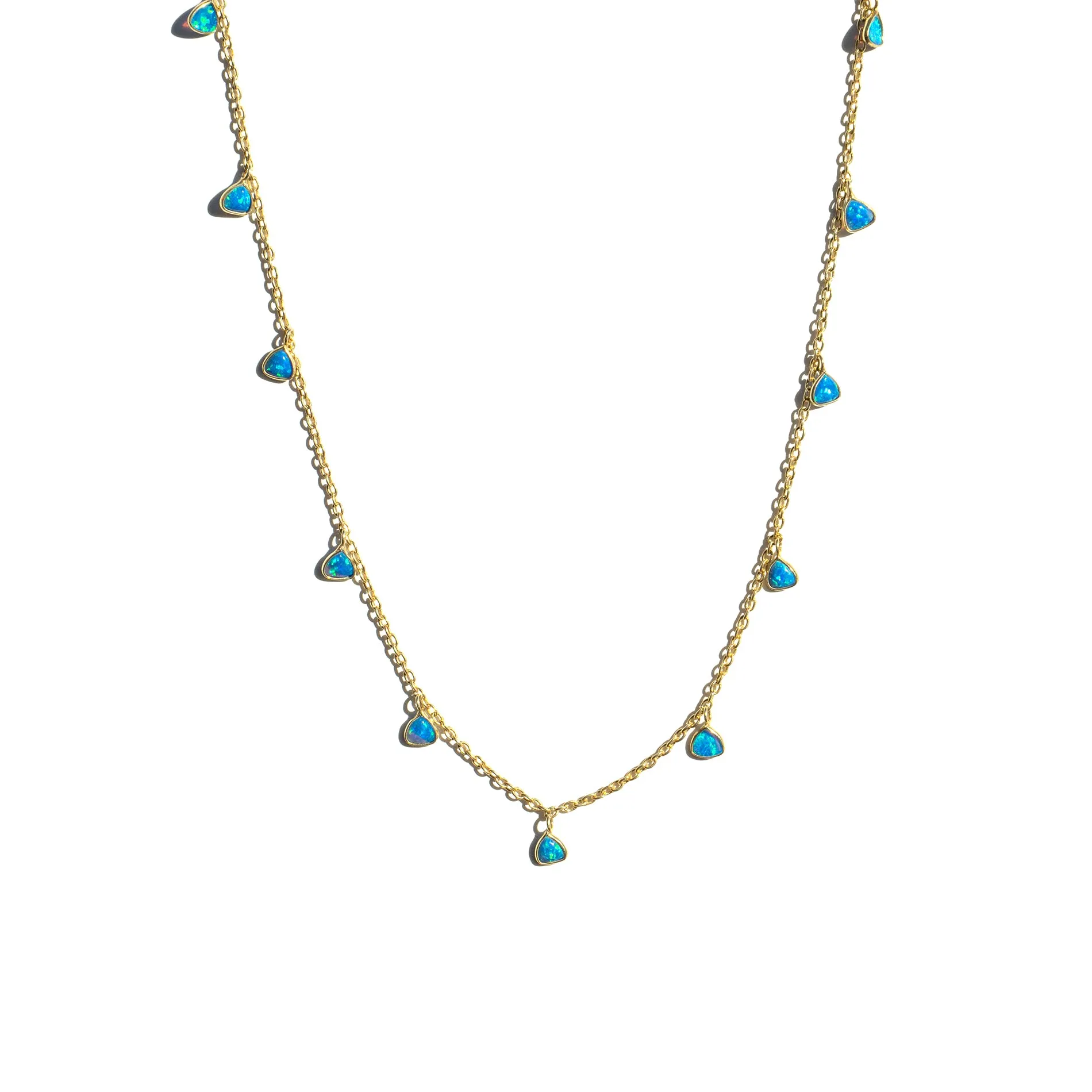 Blue Opal Trillium Necklace