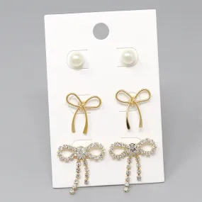 Bow Stud Earring Set