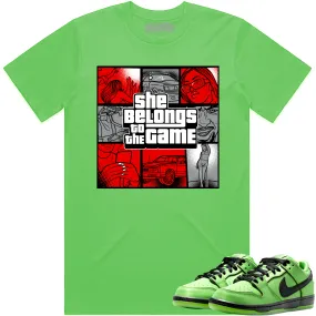 Buttercup PowerPuff Girls Dunks Shirt to Match - RED BELONGS TO THE GAME