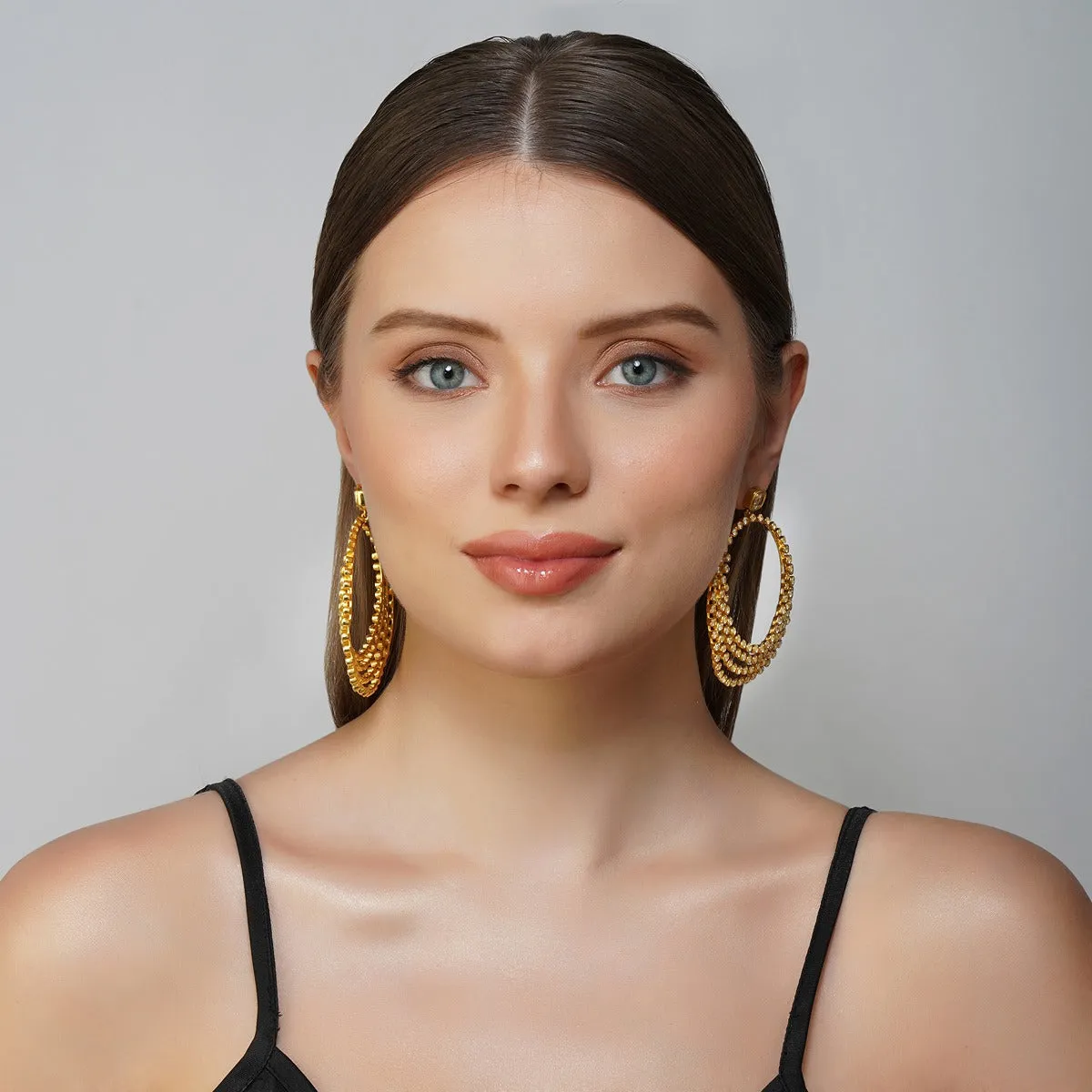 Catch the Light Crystal Hoop Earrings