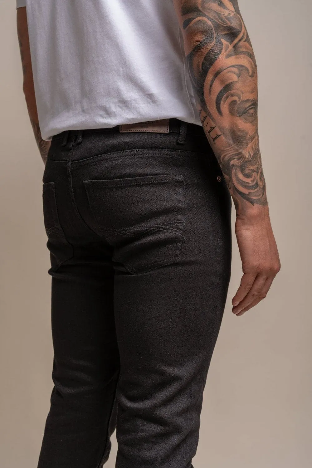 Cavani Milano Black Stretch Denim Jeans