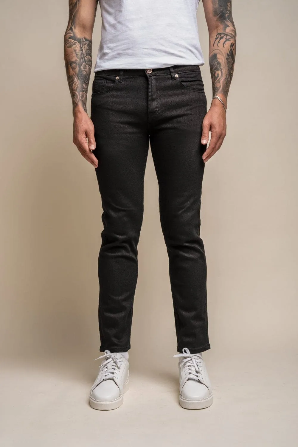 Cavani Milano Black Stretch Denim Jeans