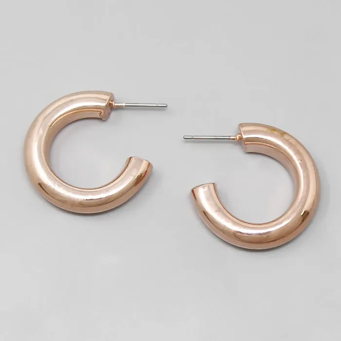 Color Dipped Metal Tube Hoop Earrings