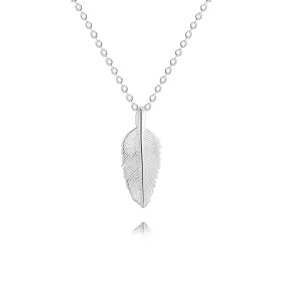 Courage and Strength 925 Sterling Silver Feather Necklace