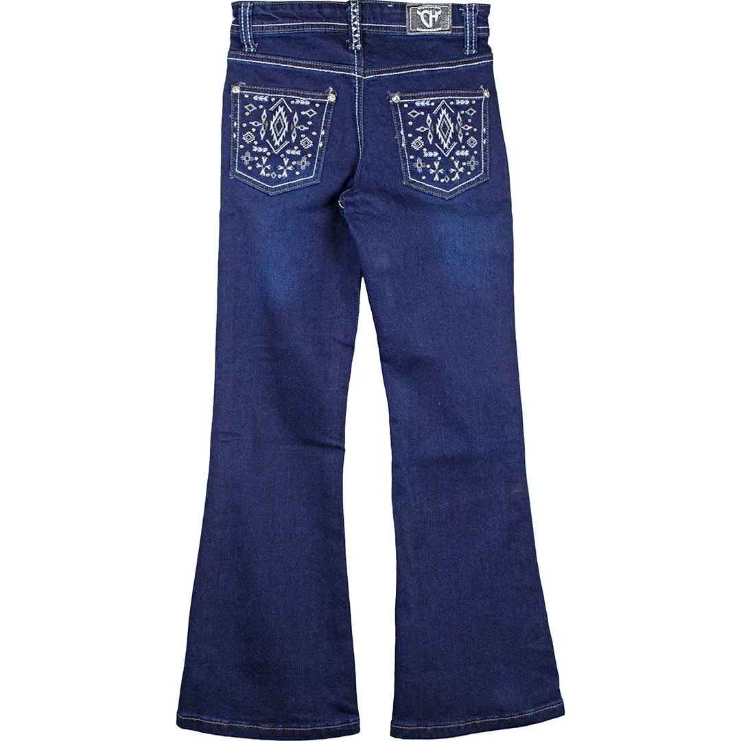 Cowgirl Hardware Girls' Aztec Pocket Bootcut Jeans