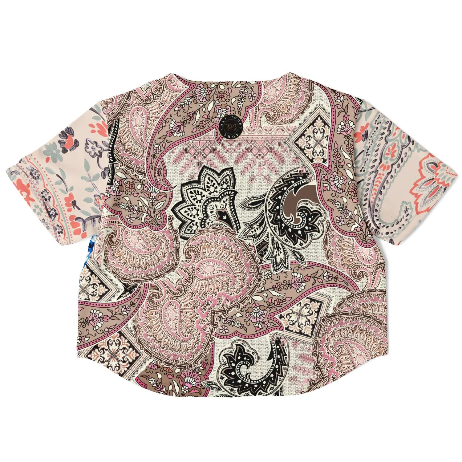 Dolores Park Paisley Cropped Button Front Jersey