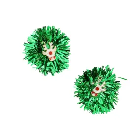 Enamel Rudolph Tinsel Earrings