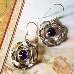 Fine Earrings for woman, amethyst earrings  Israeli designer jewelry