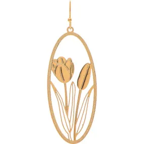 Gold Blooming Tulip Portrait Earring