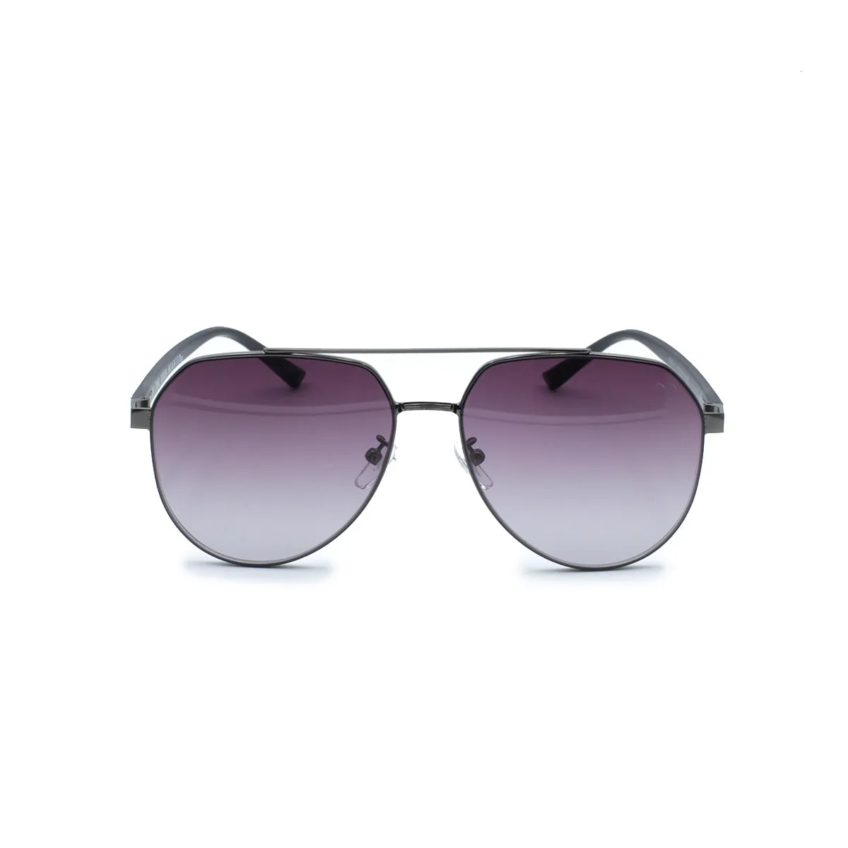 Good Hearted Polarized Hexagonal Aviator Sunglasses, Purple and Silver