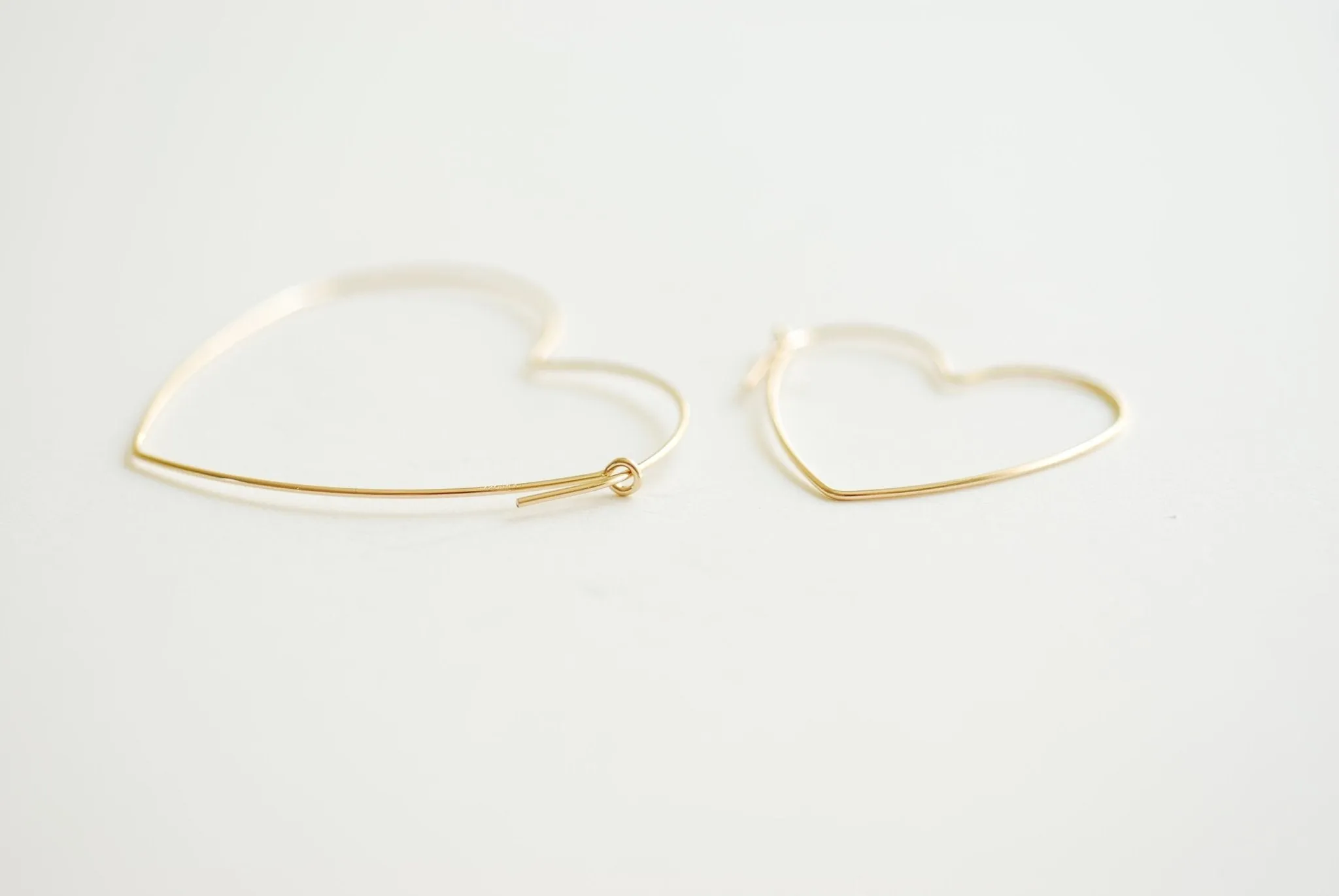 Heart Wire Wholesale Hoop Earrings- 14k Gold Filled or Sterling Silver Hoop Earrings, Open Heart Wire, Love Heart Shaped Earrings, Heart Hoop Earwire