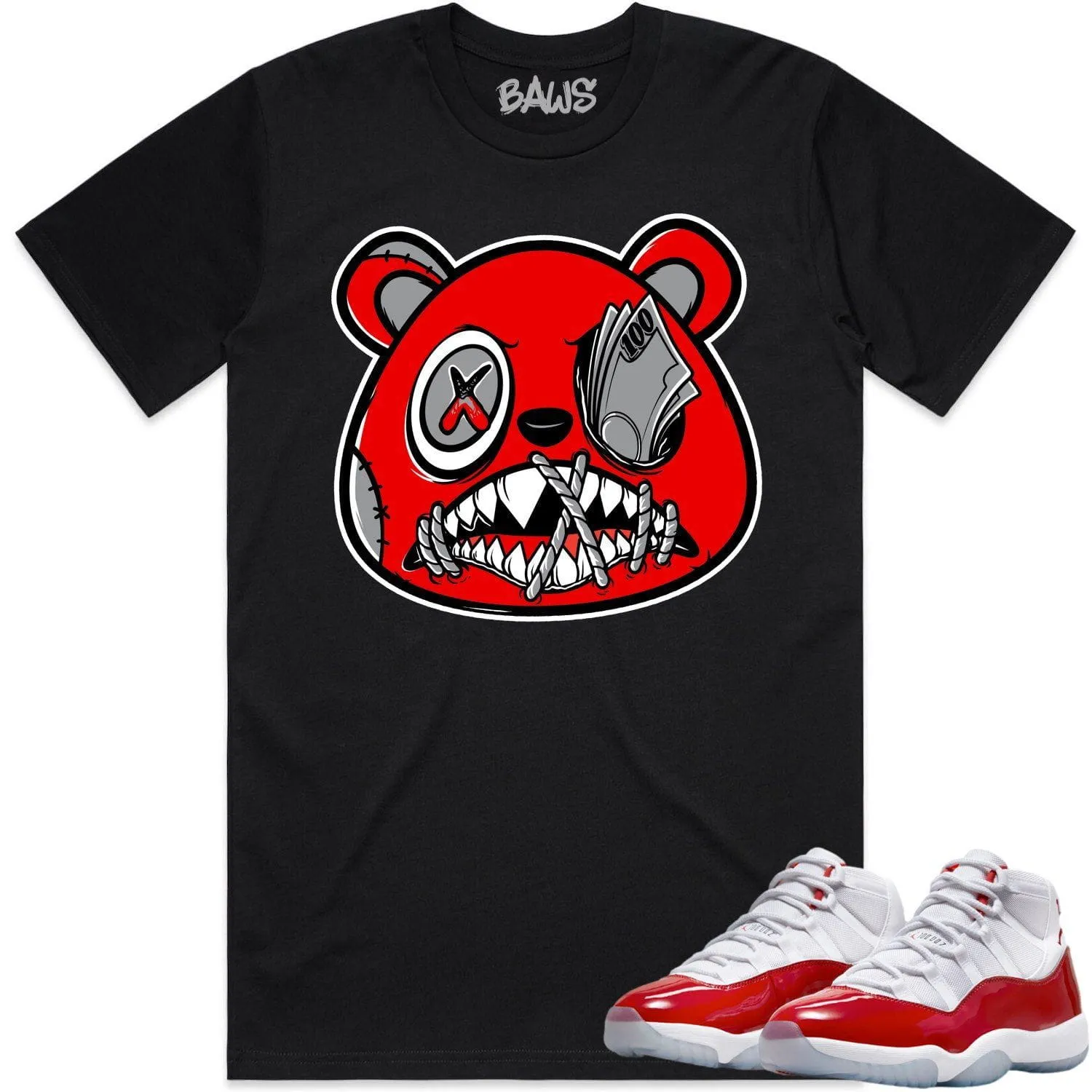 Jordan 11 Cherry 11s Shirt to Match - ANGRY MONEY TALKS BAWS