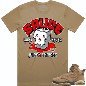 Jordan 6 Gore Tex Brown Kelp 6s Shirt to Match - RED SAUCE