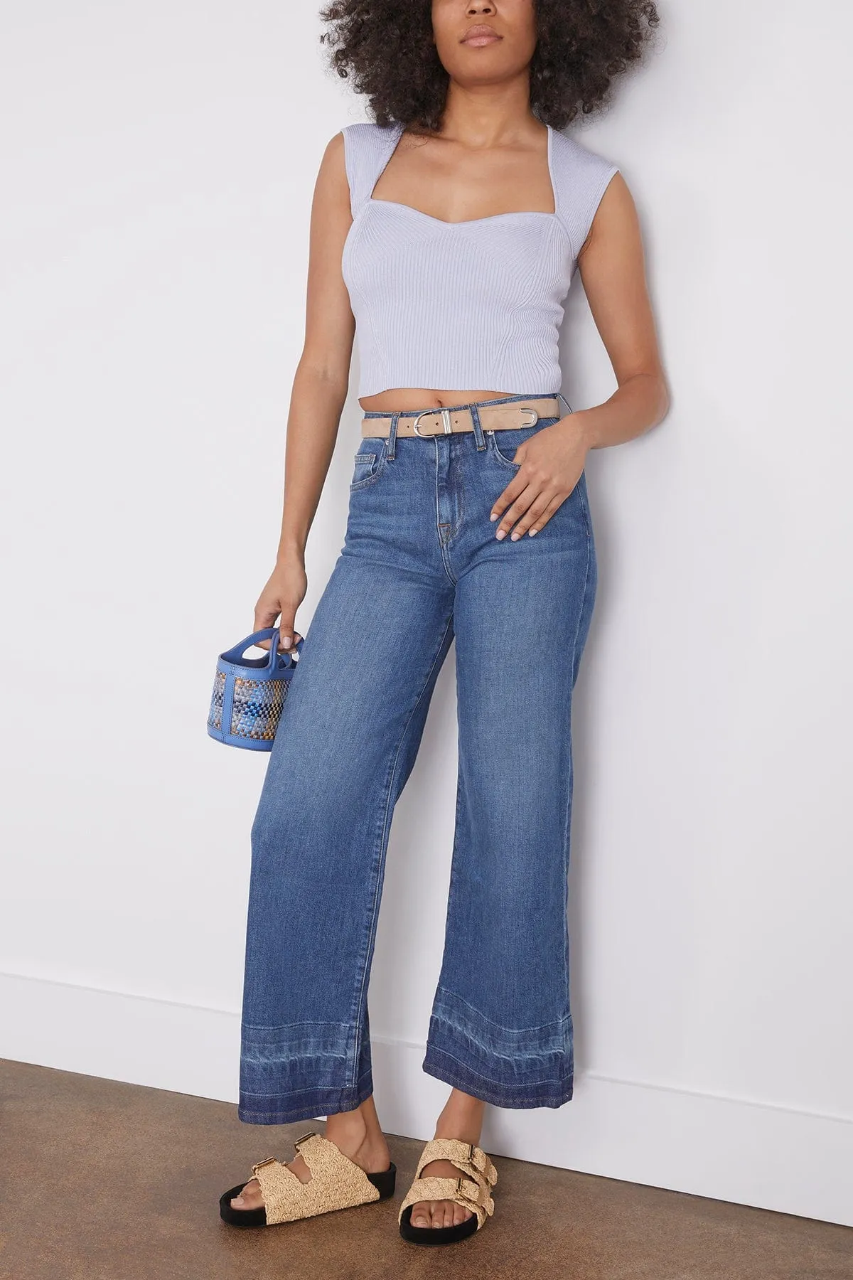 Jude Mid Rise Crop Wide Leg Jean in Coronado