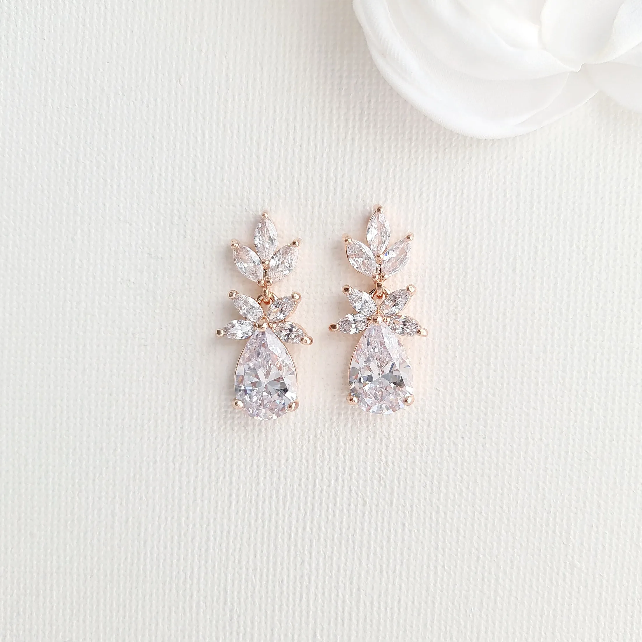 Leaf and Drop Earrings For Weddings-Stella