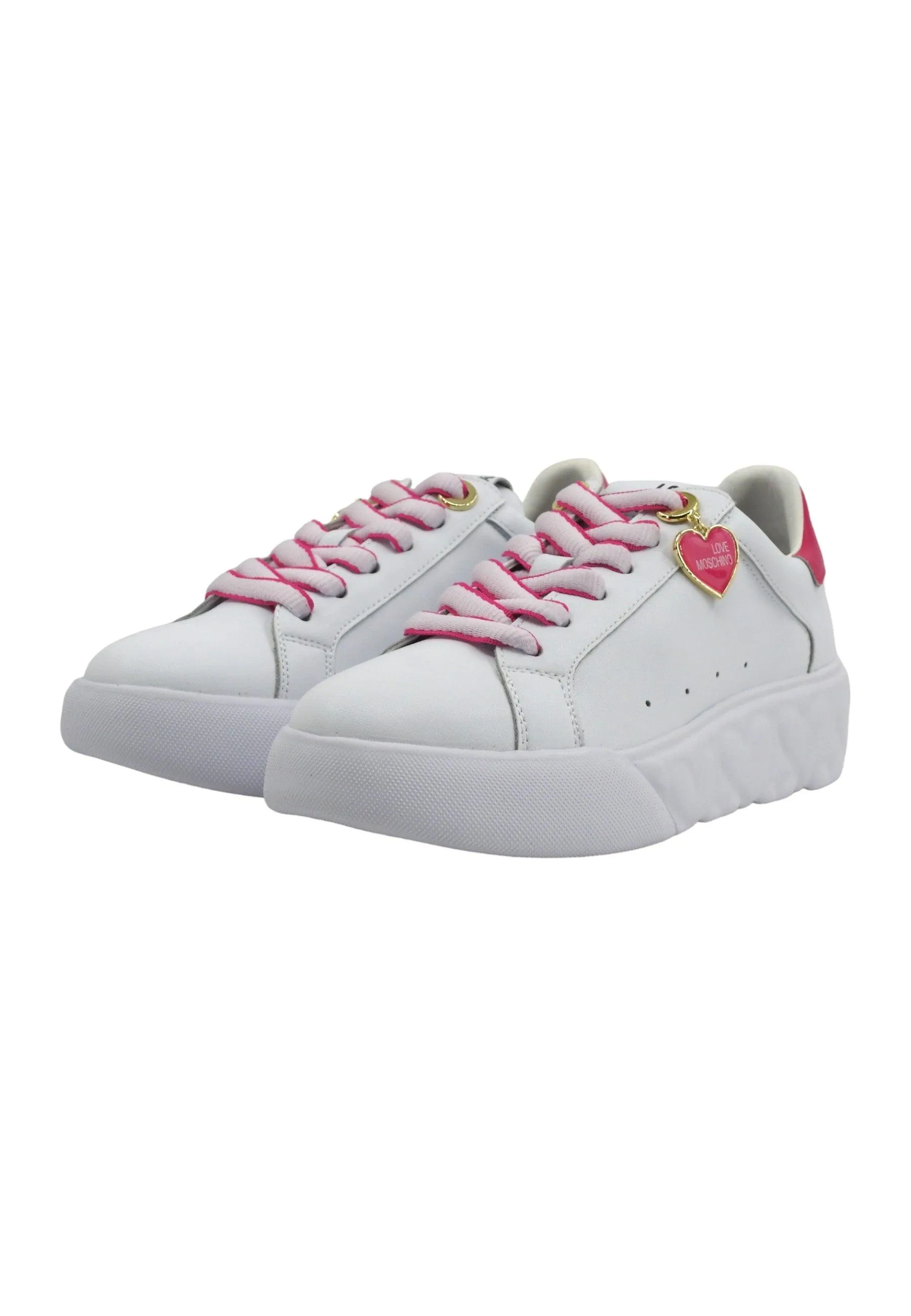 LOVE MOSCHINO Sneaker Donna Bianco Fuxia JA15564G0IIA110C