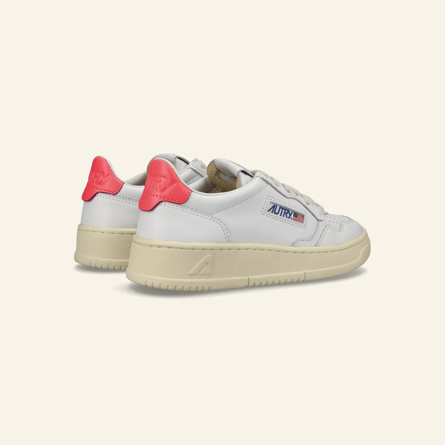 LOW SNEAKER 80's  LL57 |  White/ Coral