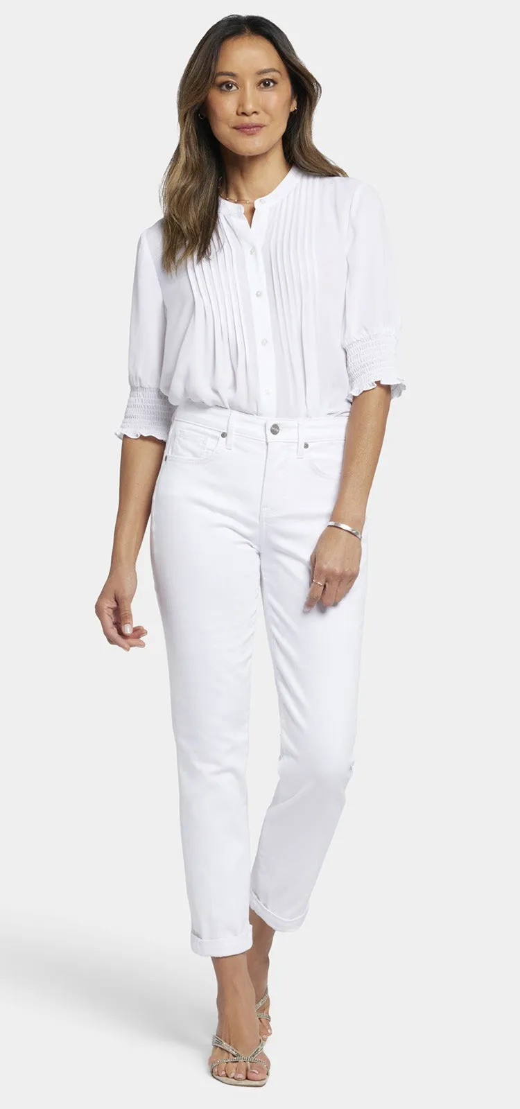 Margot Girlfriend Jeans Wit Gekleurde Denim | Optic White