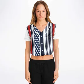 Sail Away Cropped Button Front Jersey