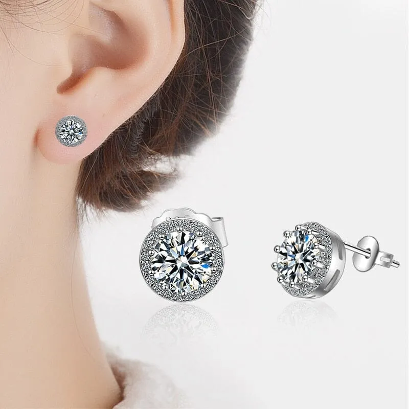 Solitaire Moissanite Stud Earrings