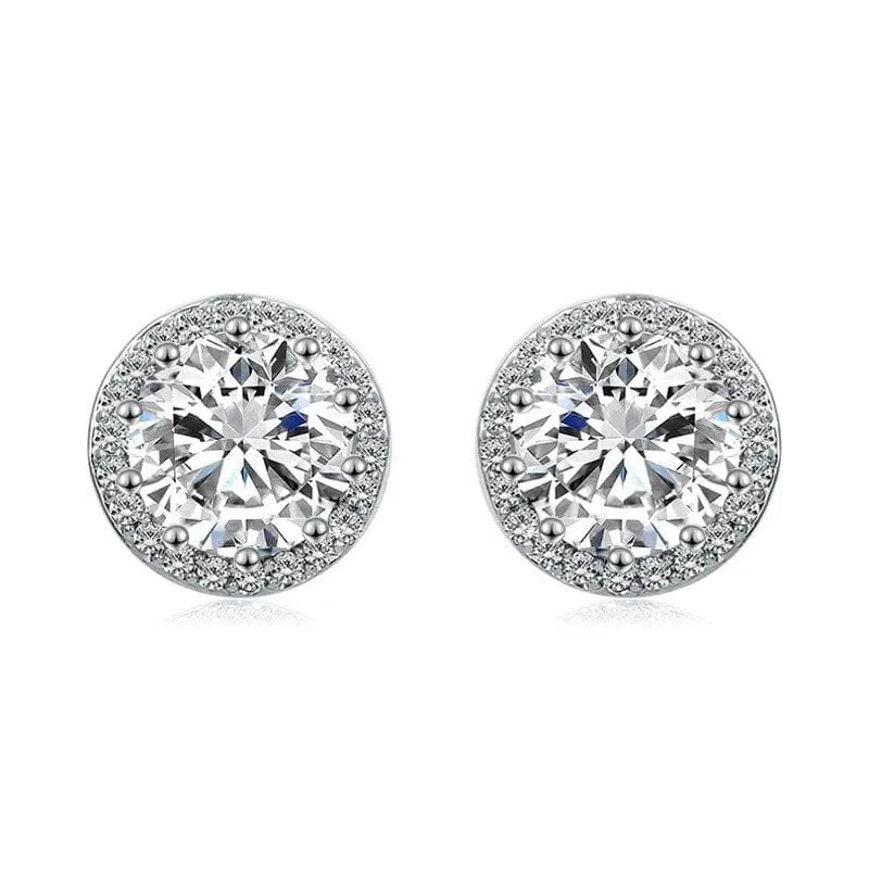 Solitaire Moissanite Stud Earrings