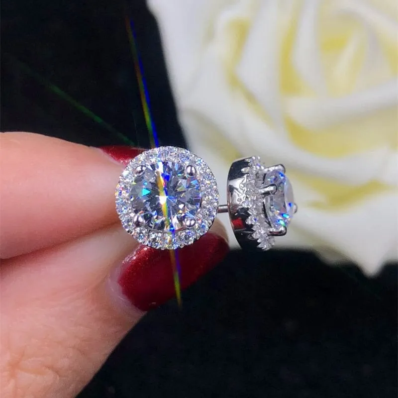 Solitaire Moissanite Stud Earrings