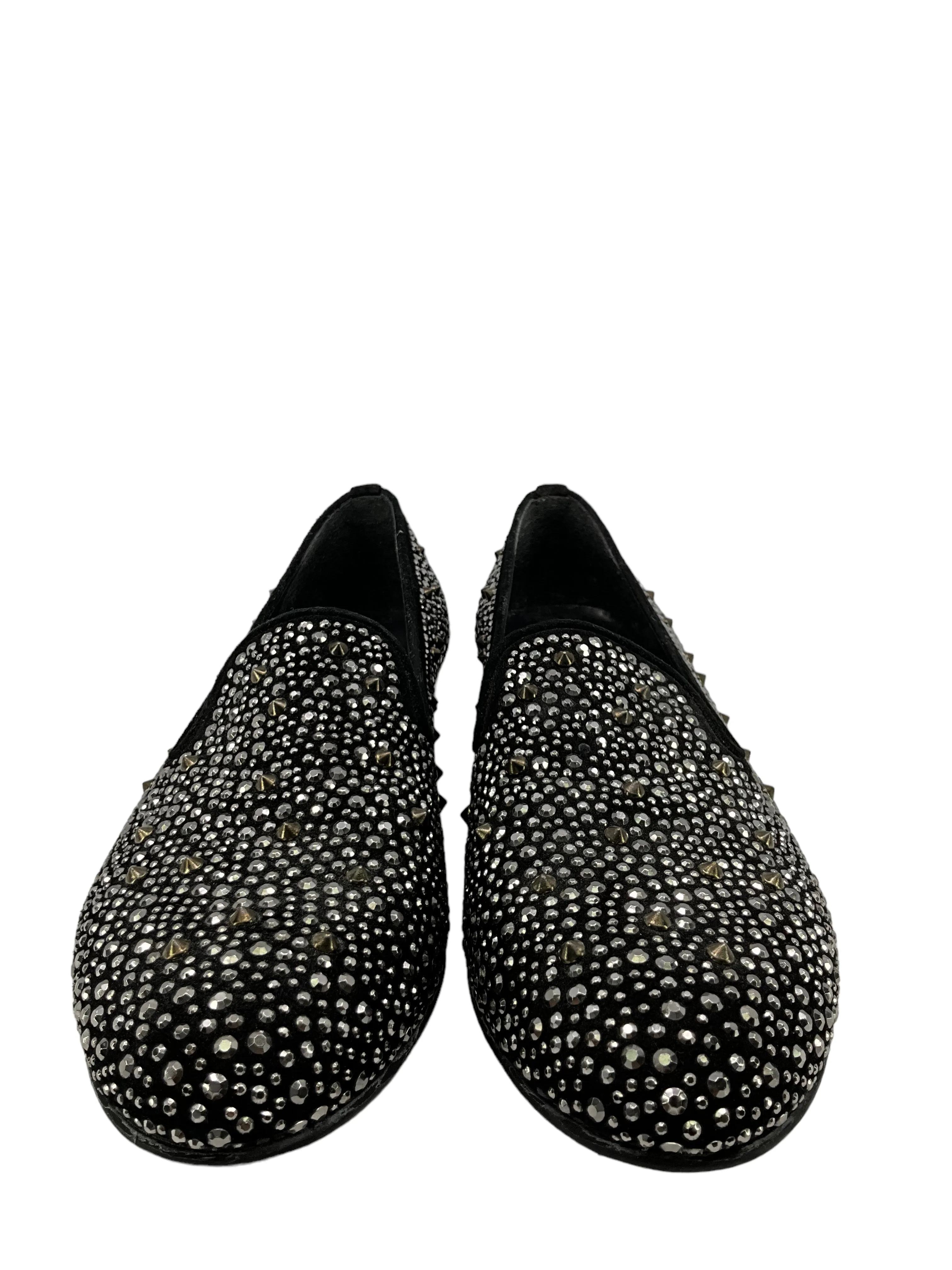 Stuart Weitzman Embellished Smoking Slippers 7.5