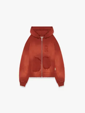 VINTAGE ZIP HOODIE - WASHED RED