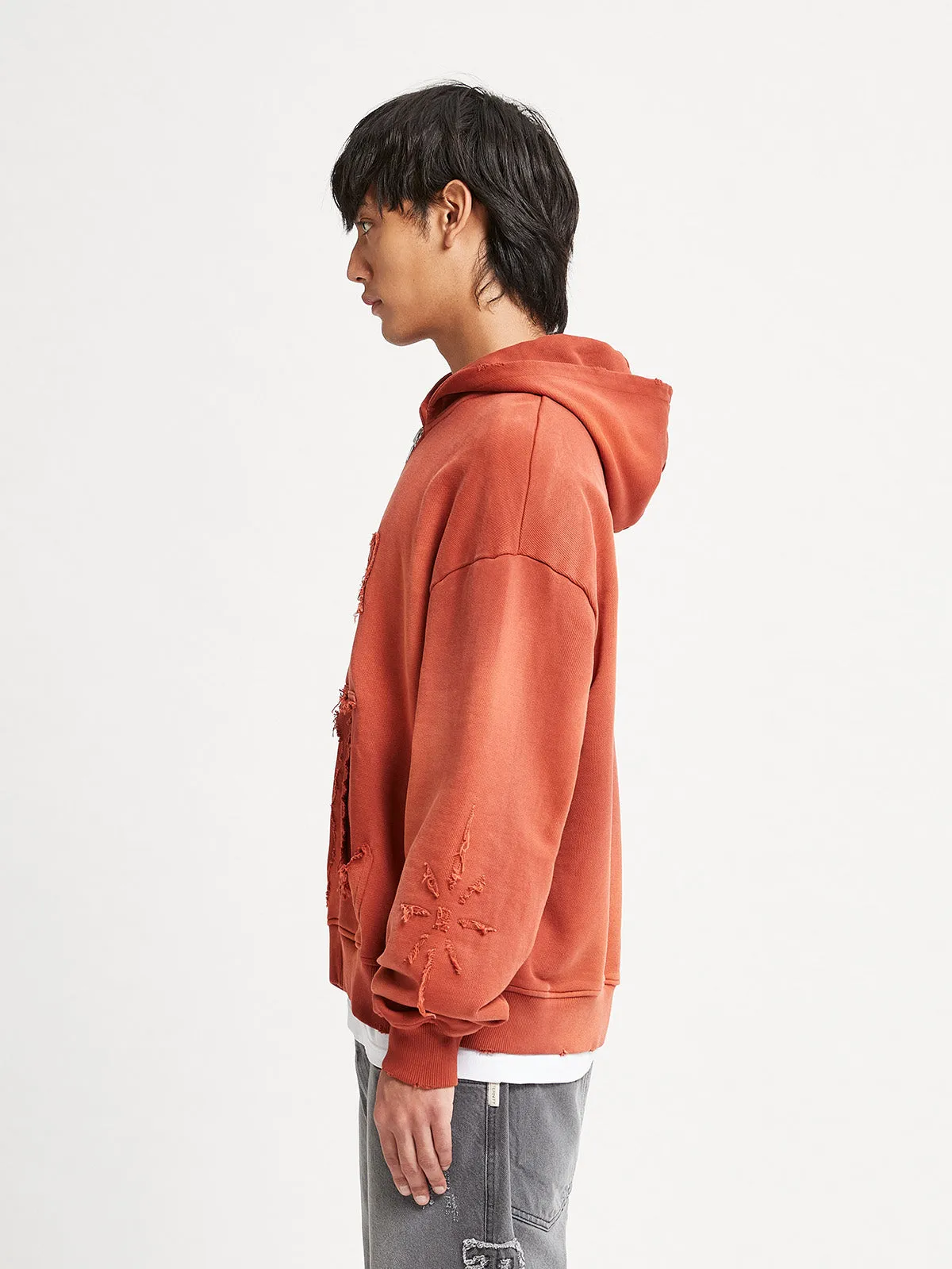 VINTAGE ZIP HOODIE - WASHED RED