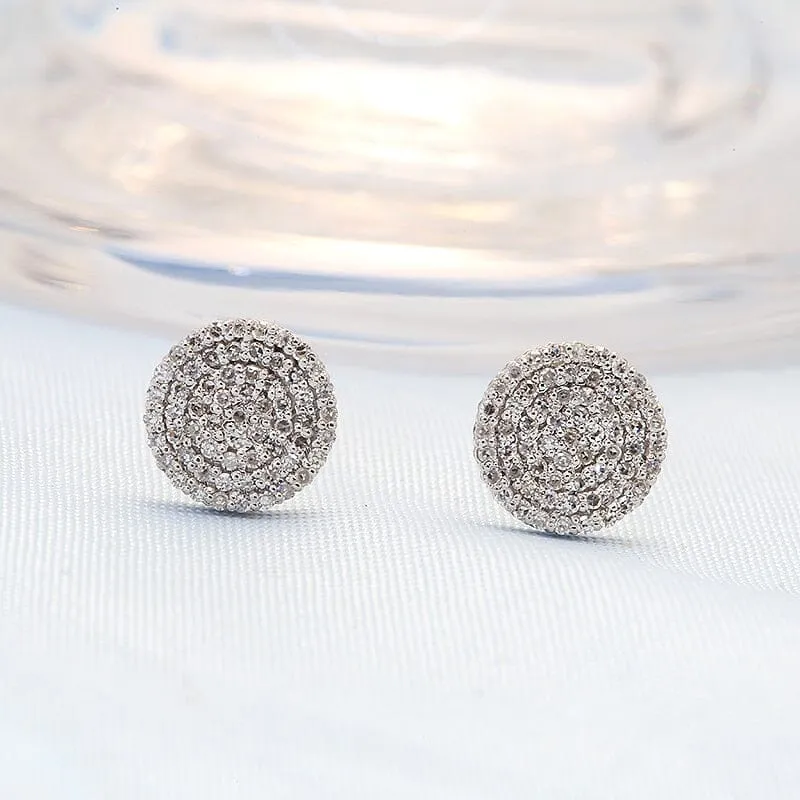 White Gold Mossanite Diamond Stud Earrings