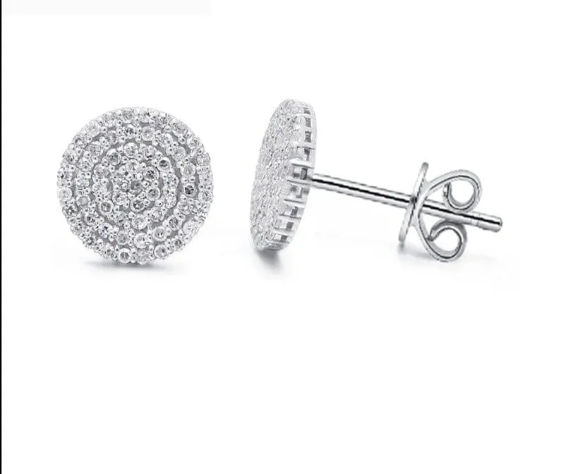 White Gold Mossanite Diamond Stud Earrings