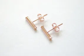 Wholesale Vermeil Rose Gold Bar Earrings, Rose Gold Bar Stud Earrings, Line Earrings, Minimal Post Earrings, Ear Climbers, Stick earrings